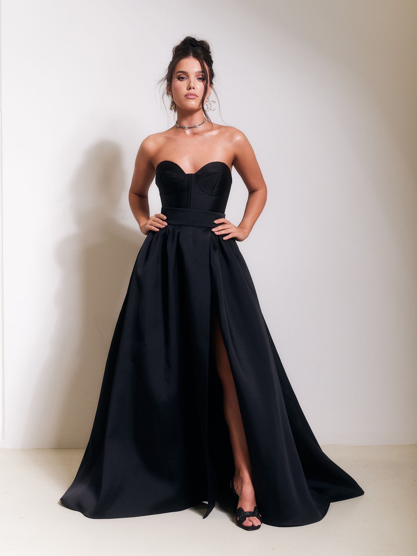 CORSET WITH BLACK LONG GOWN SKIRT