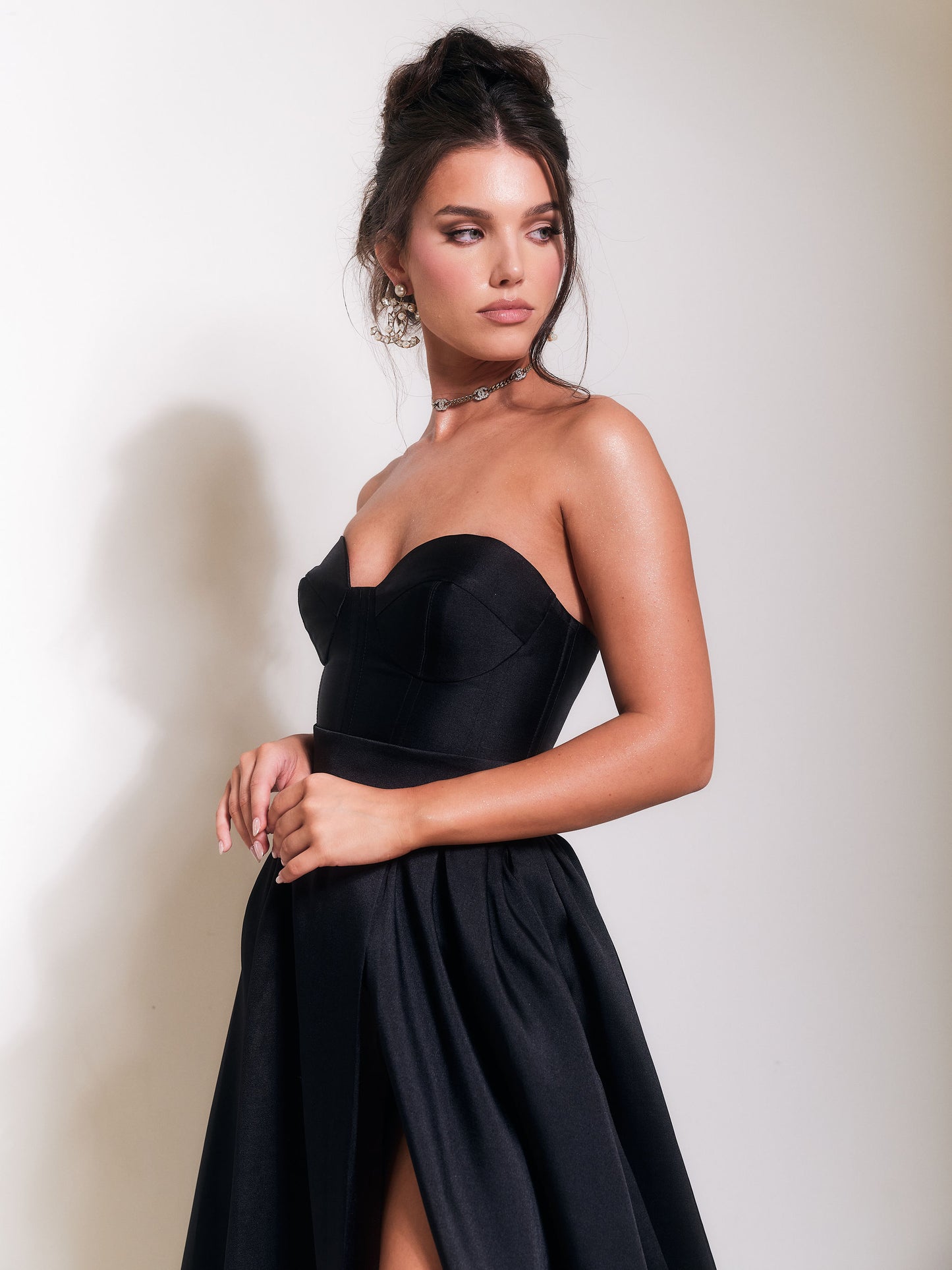 CORSET WITH BLACK LONG GOWN SKIRT