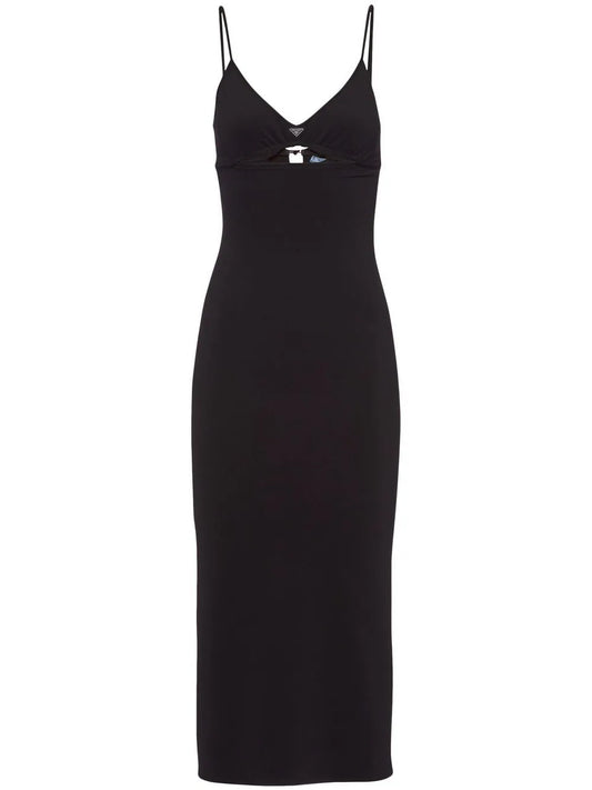 PRADA STRETCH JERSEY MIDI DRESS