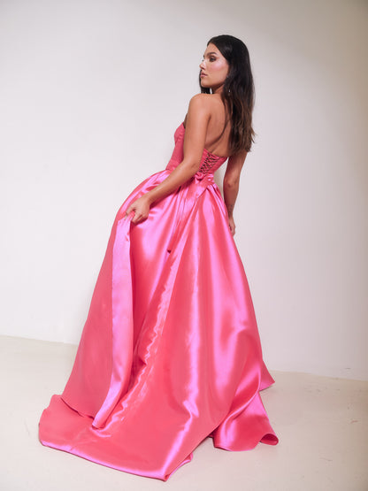 CORSET WITH PINK GOWN SKIRT