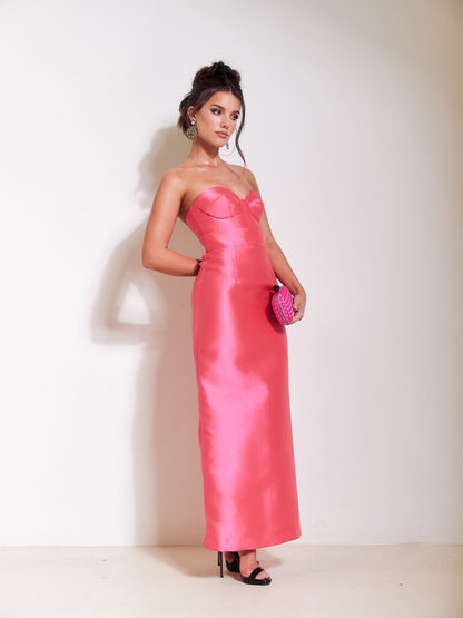 CORSET WITH PINK LONG SKIRT